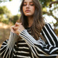 FAVORITE! - Stripped Puffer Crew Neck Sweater