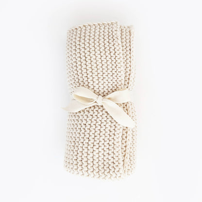 Natural Garter Garter Stitch Knit Baby Blanket
