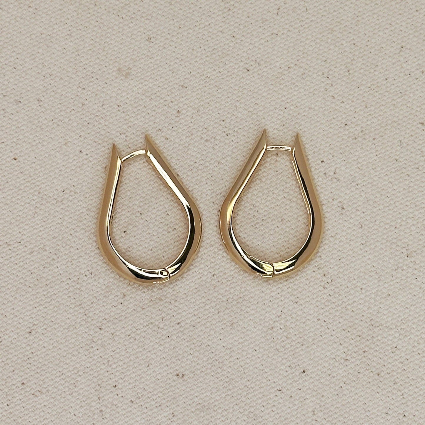 18k Gold Filled Teardrop Shaped Hoop Earrings