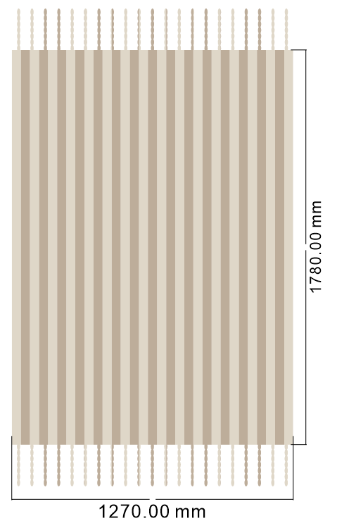 The Wool Stripe Throw - Pale Taupe Stripe