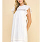 Ruffle Sleeve White Tunic Dress for the Mamas