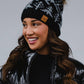 Black w/ Grey Winter Pattern Pom Hat