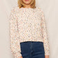 Puffed Sleeve Cropped Confetti Sweater