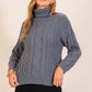 Chunky Cable Knit Turtleneck Sweater