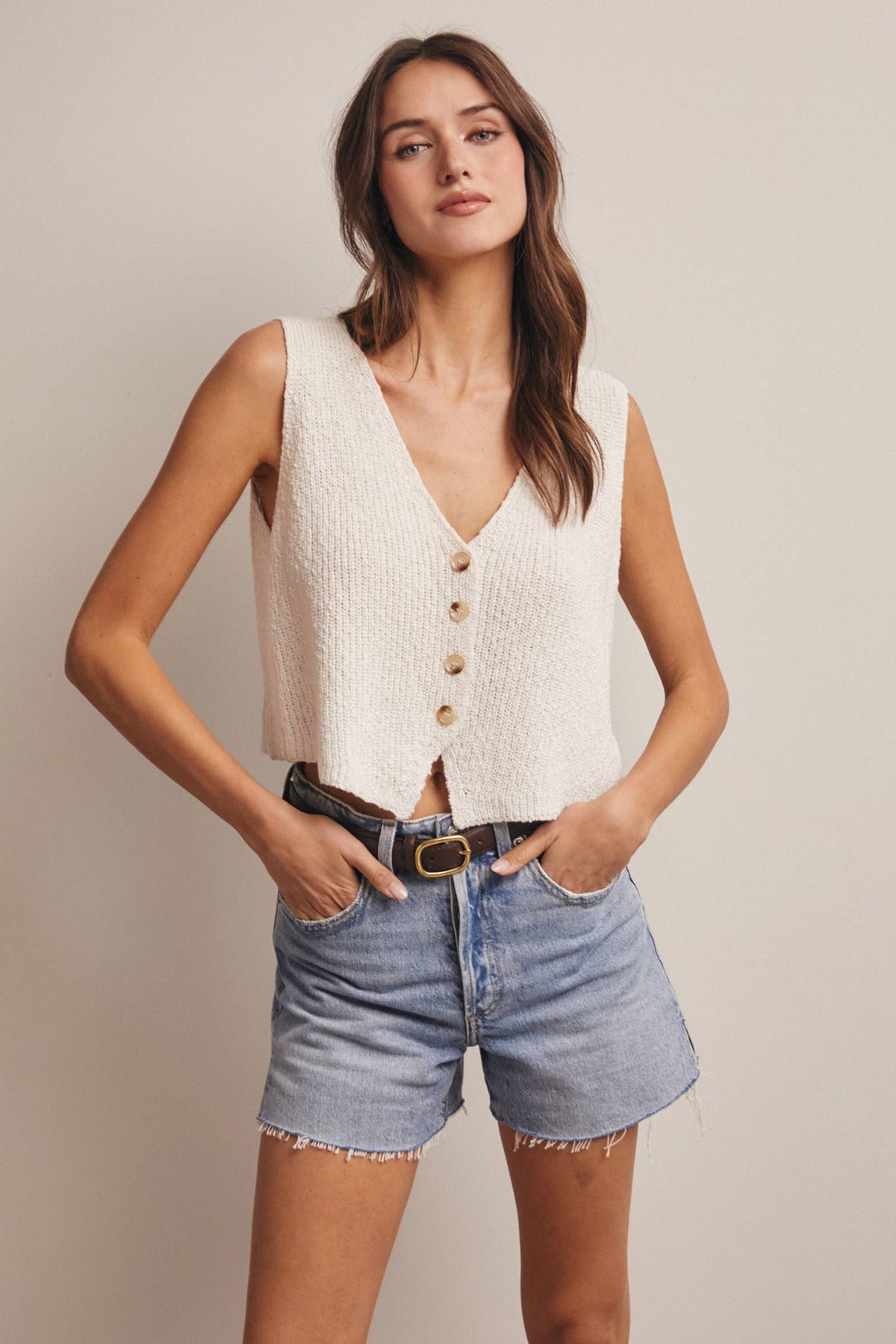 Button-Front Knit Vest Year Round Sweater Vest - 20% Off Code WELOVESALES