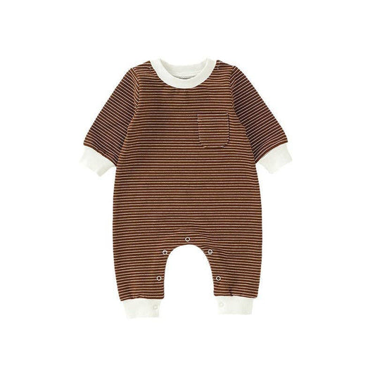 Baby Striped Knitted Romper Soft Organic Cotton Playwear