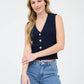 V Neck Cable Knit Sweater Vest