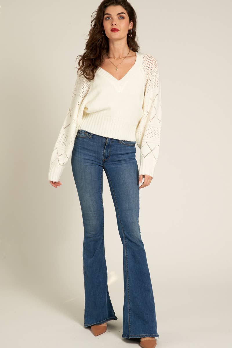 Long Sleeve V Neck Sweater 20% OFF WELOVESALES