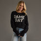Black & White Knit Soft Game Day Sweater