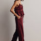Ruffle Holiday Trim Tie Front Cami Top