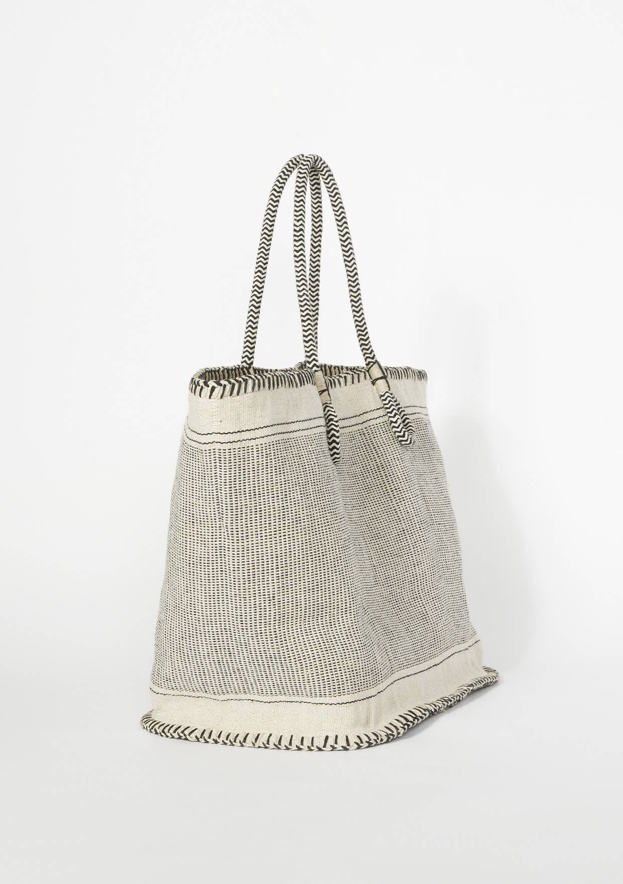 All The Essentials Large Woven Cotton Zip-Up Tote Bag