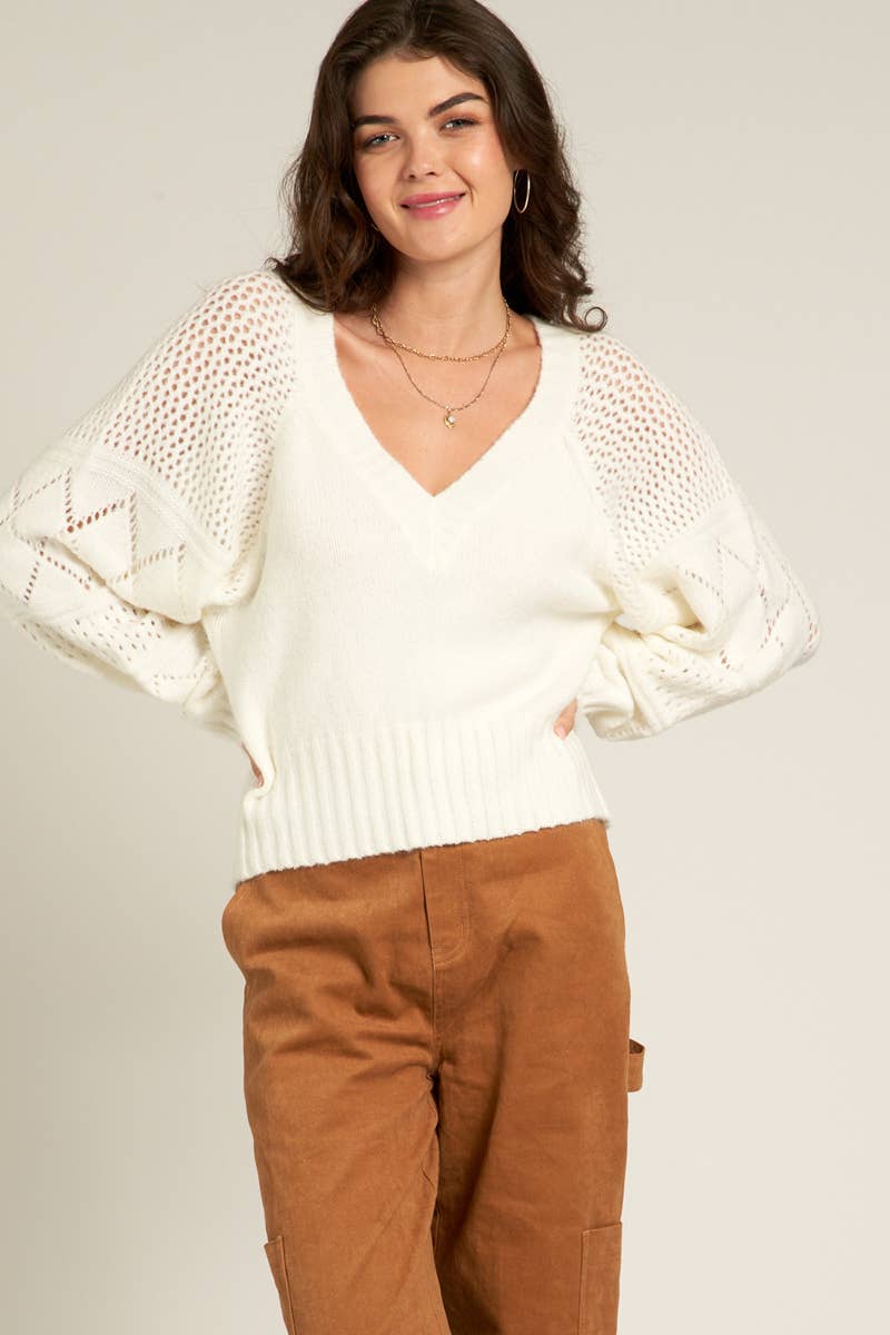 Long Sleeve V Neck Sweater 20% OFF WELOVESALES