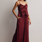 Ruffle Holiday Trim Tie Front Cami Top