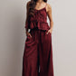 Ruffle Holiday Trim Tie Front Cami Top