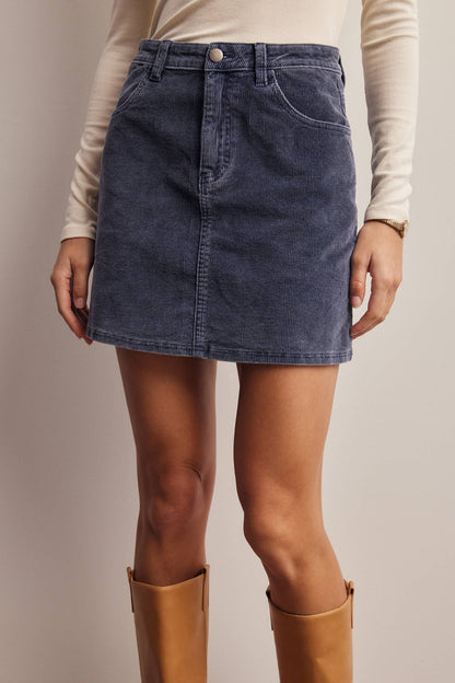 Stretch Corduroy Mini Fall Skirt