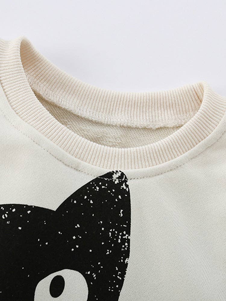 Cartoon Print Cotton Sweatshirt Casual Long Sleeve