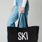 Large Black Textured Ski Tote