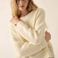 Solid Round-Neck Crochet-Knit Sweater