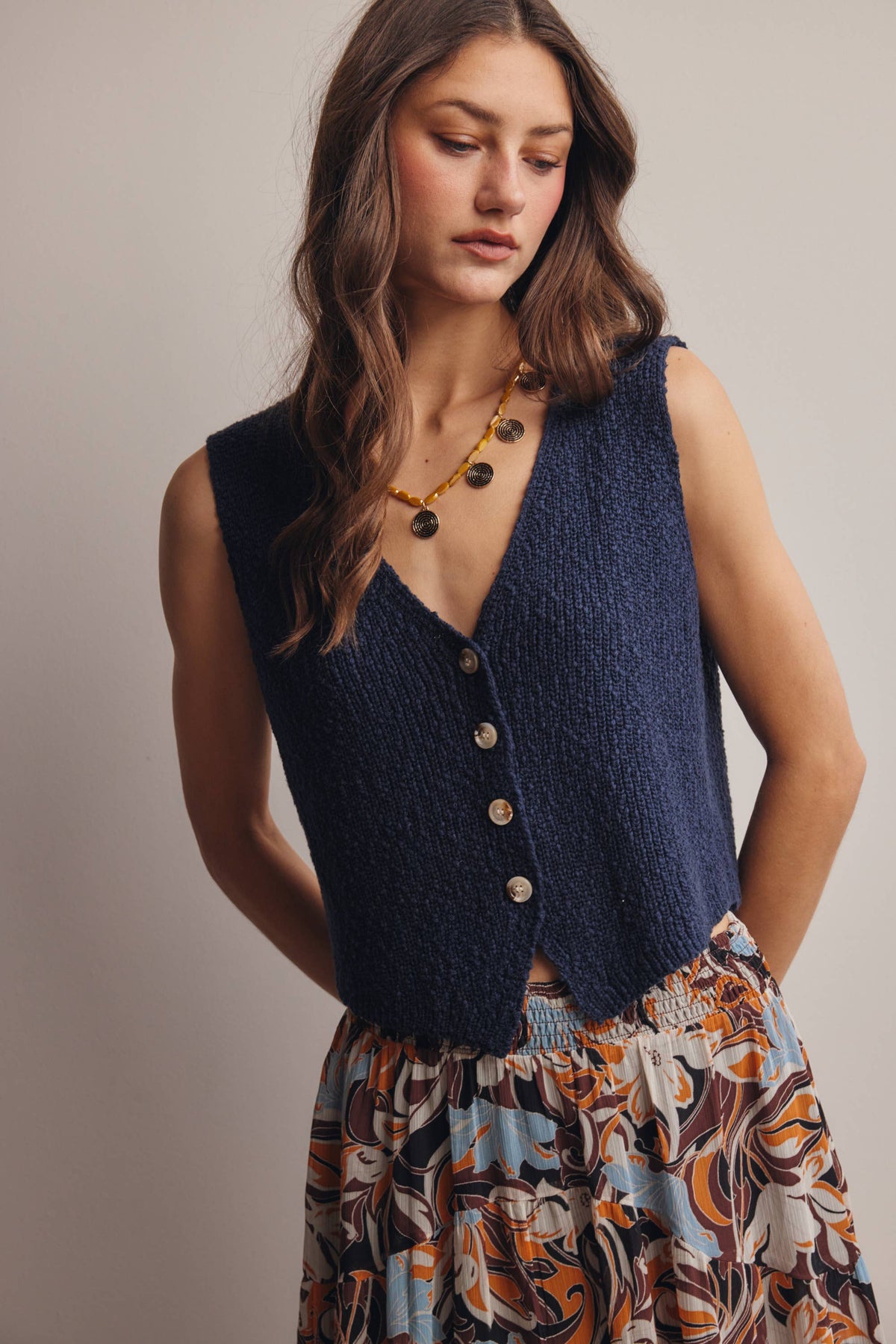 Button-Front Knit Vest Year Round Sweater Vest - 20% Off Code WELOVESALES