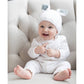 Bunny Ears White with Grey Beanie Hat