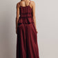 Ruffle Holiday Trim Tie Front Cami Top