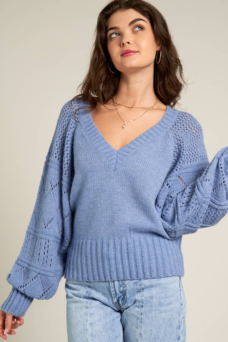 Long Sleeve V Neck Sweater 20% OFF WELOVESALES
