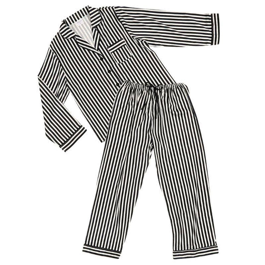 Cozy Striped Silky - Full-Length PJ Set