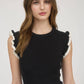 Contrast Ruffle Sleeve Sweater Top Tank