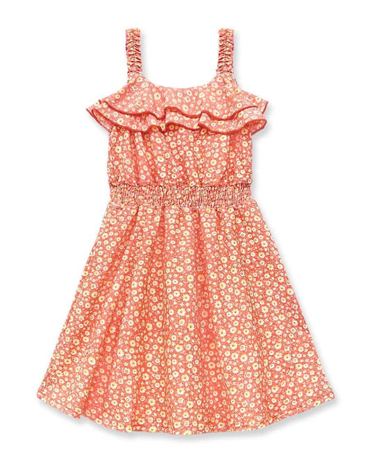 TKD-Q23-3190T-SAL Toddlers Floral Dress w/ Smocking Waist