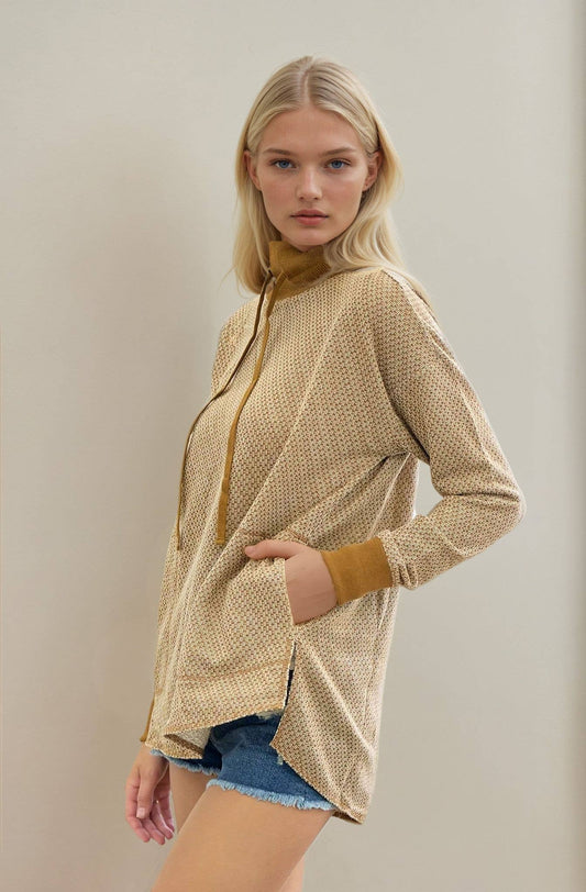 Fall Camel Funnel Neck Pull Over