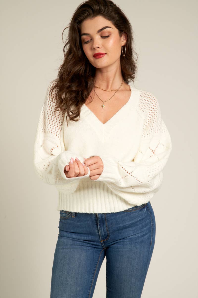 Long Sleeve V Neck Sweater 20% OFF WELOVESALES