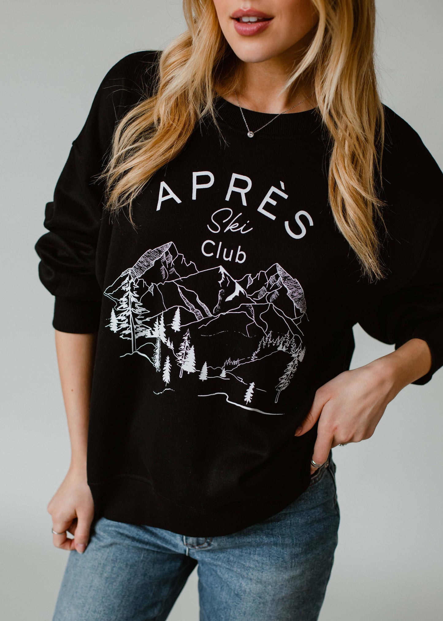 Coziest Cotton Lined Apres Ski Club Sweatshirt