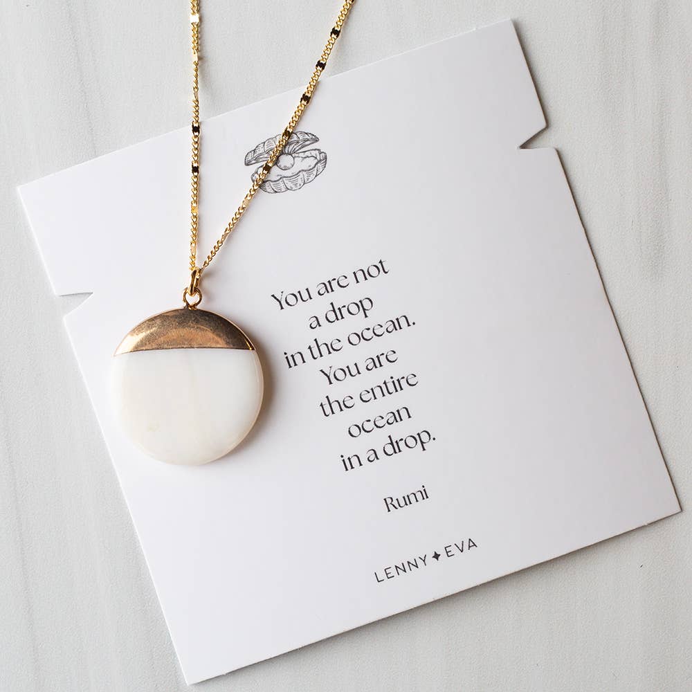 Intentions Necklace, Dipped Pearl