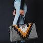 Large Hand Woven Aztec Weekender Duffel