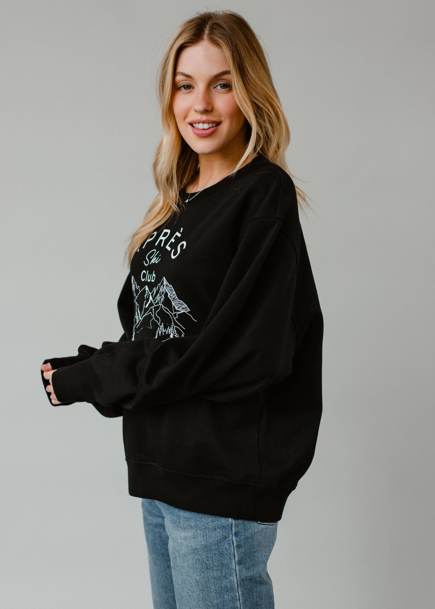 Coziest Cotton Lined Apres Ski Club Sweatshirt