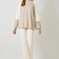 Soft Mock Neck Color Block Sweater