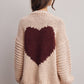 Chunky Knit Heart Back Cardigan - Bestseller