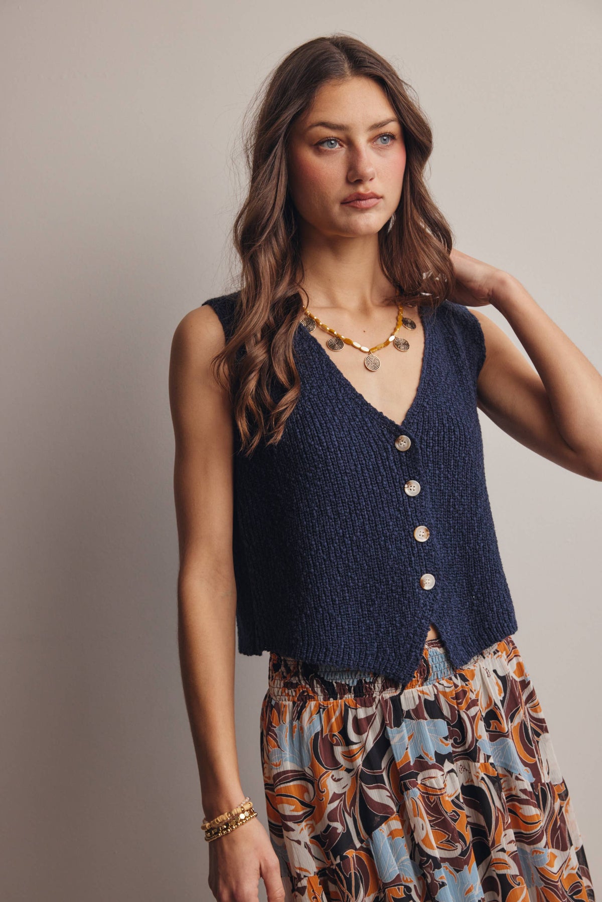 Button-Front Knit Vest Year Round Sweater Vest - 20% Off Code WELOVESALES
