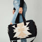 Hand Woven Cream Aztec Duffel