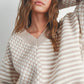 FRENCHY CHECKER PATTERN DROP SHOULDER SWEATER