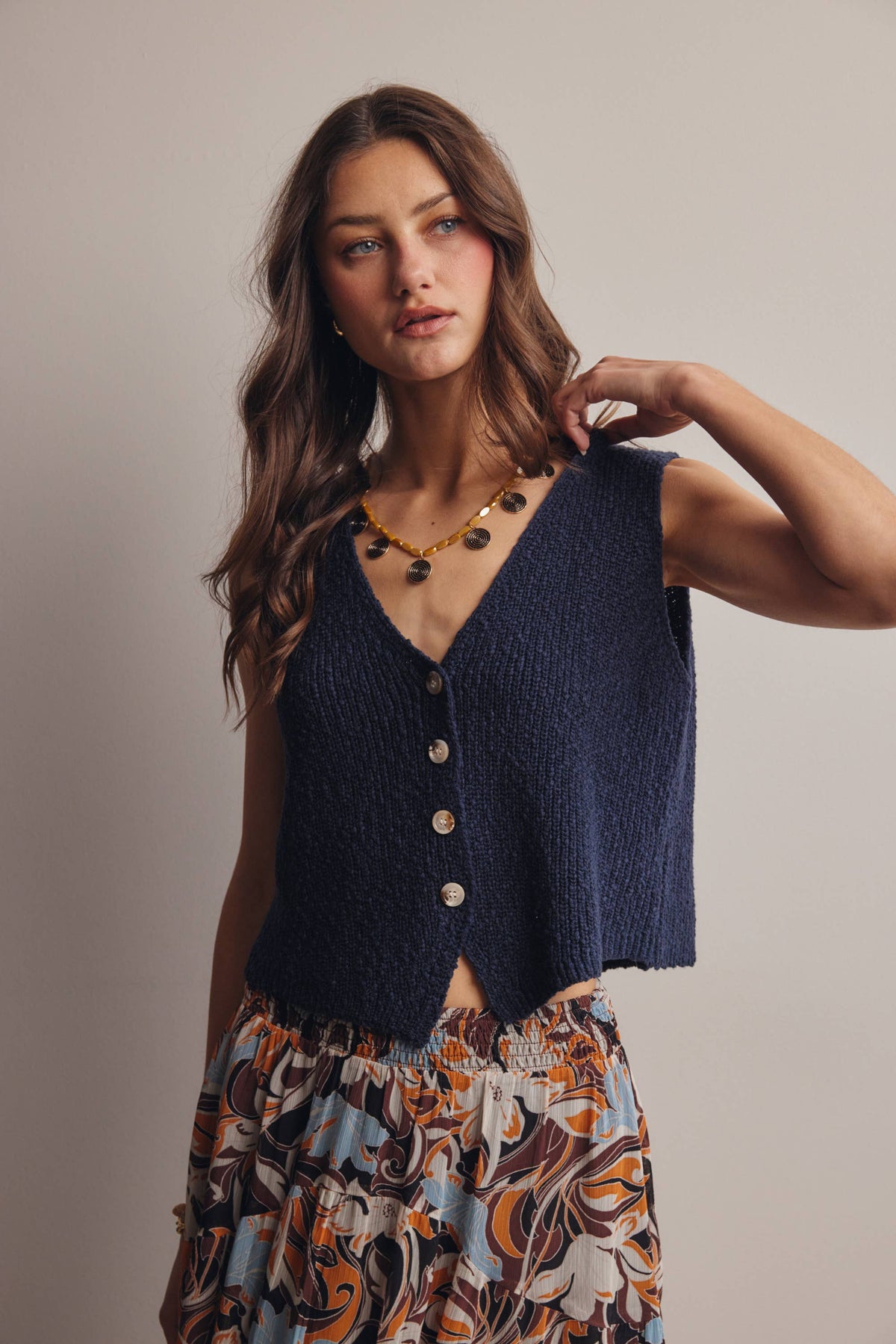 Button-Front Knit Vest Year Round Sweater Vest - 20% Off Code WELOVESALES