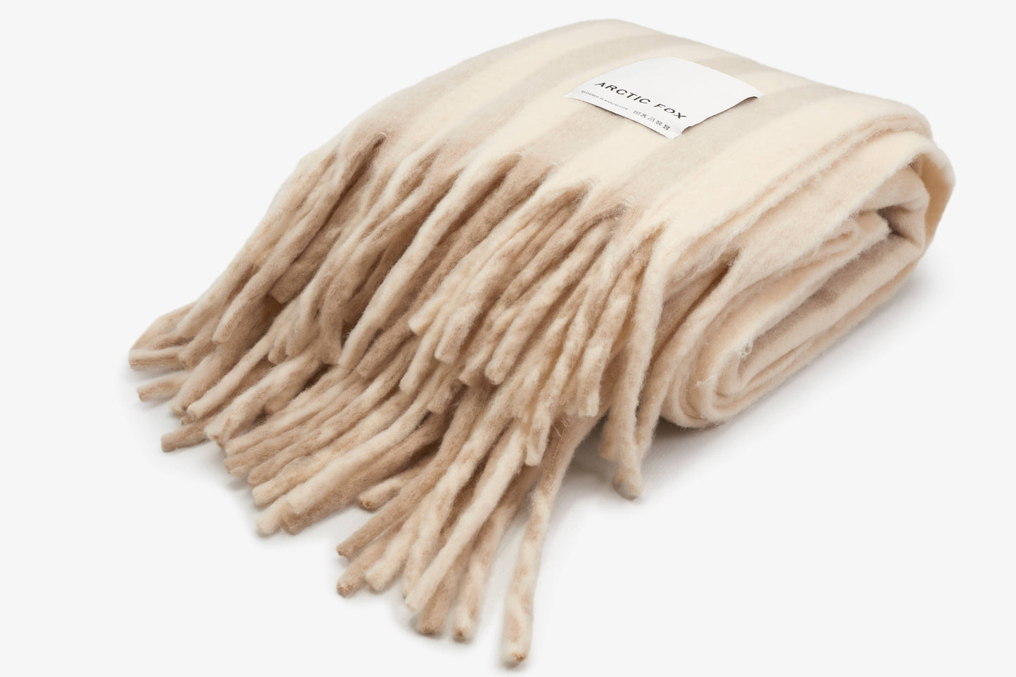 The Wool Stripe Throw - Pale Taupe Stripe