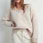 FRENCHY CHECKER PATTERN DROP SHOULDER SWEATER