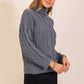 Chunky Cable Knit Turtleneck Sweater
