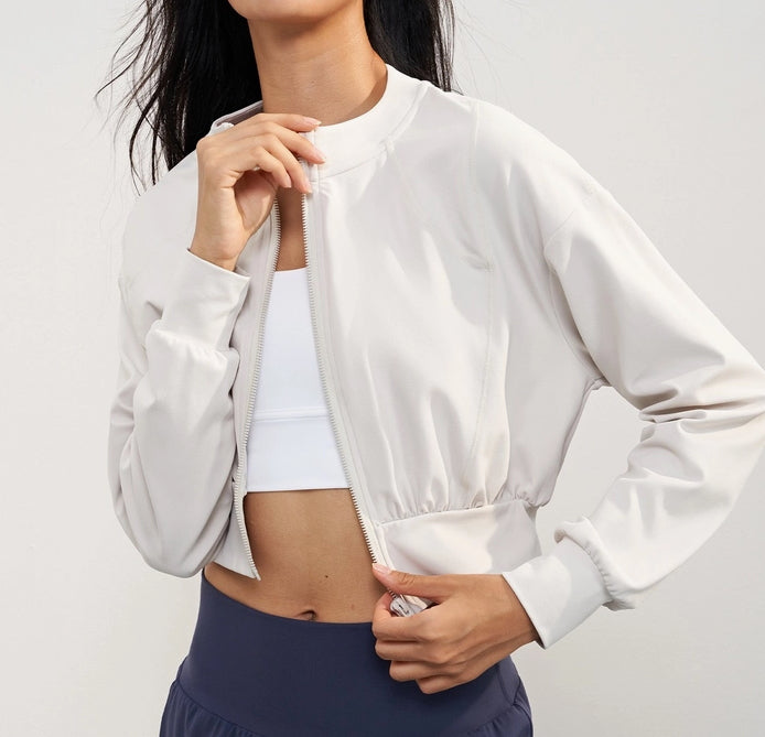 Light and Coolmax Fabric Cropped Sport Bomber