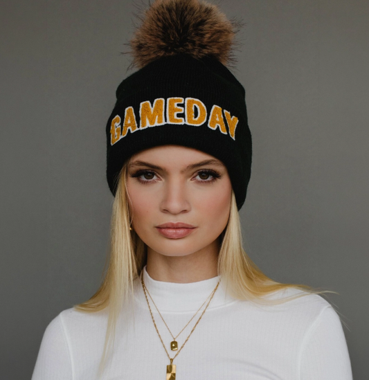 Green & Gold Game Day Pom Hat