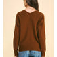 Amber V- Neck Cuffed Sleeves Sweater