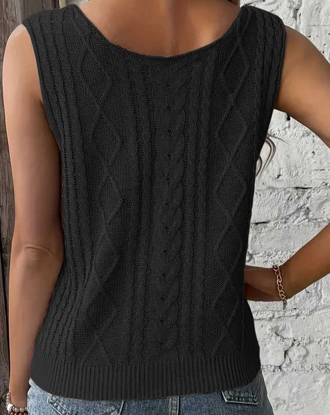 Light Cable Knit Tank Top