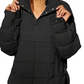 Solid Hooded Quilted Spring and Summer Half Zip Pullover Coat
