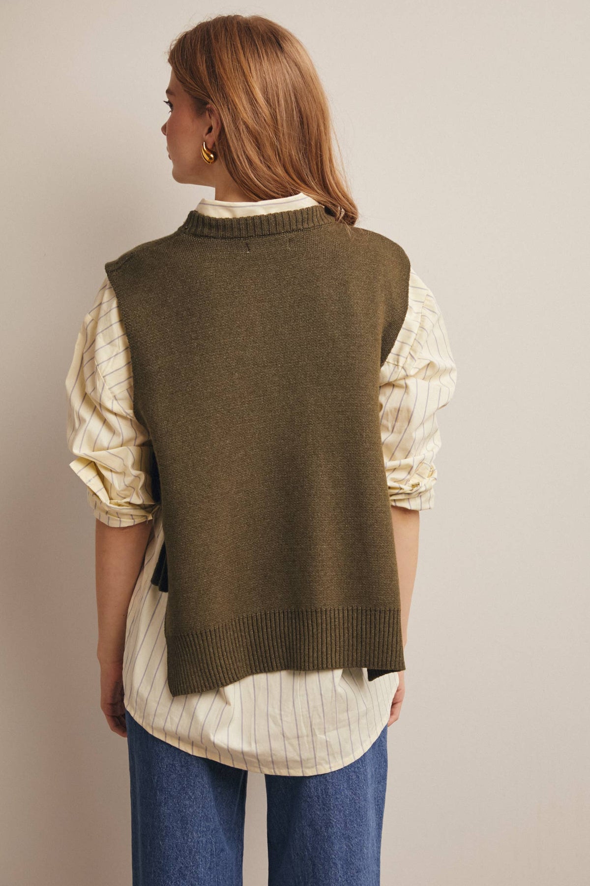 Sweater Side Tie Knit Vest